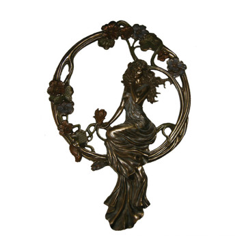 Relief en laiton Statue Lady Relievo Decor Bronze Sculpture Tpy-675